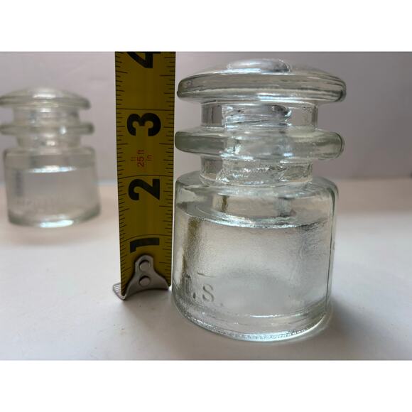 Set of 2 TS Hemingray 8-62 Clear Glass Insulators DIY Lighting - Picture 6 of 7